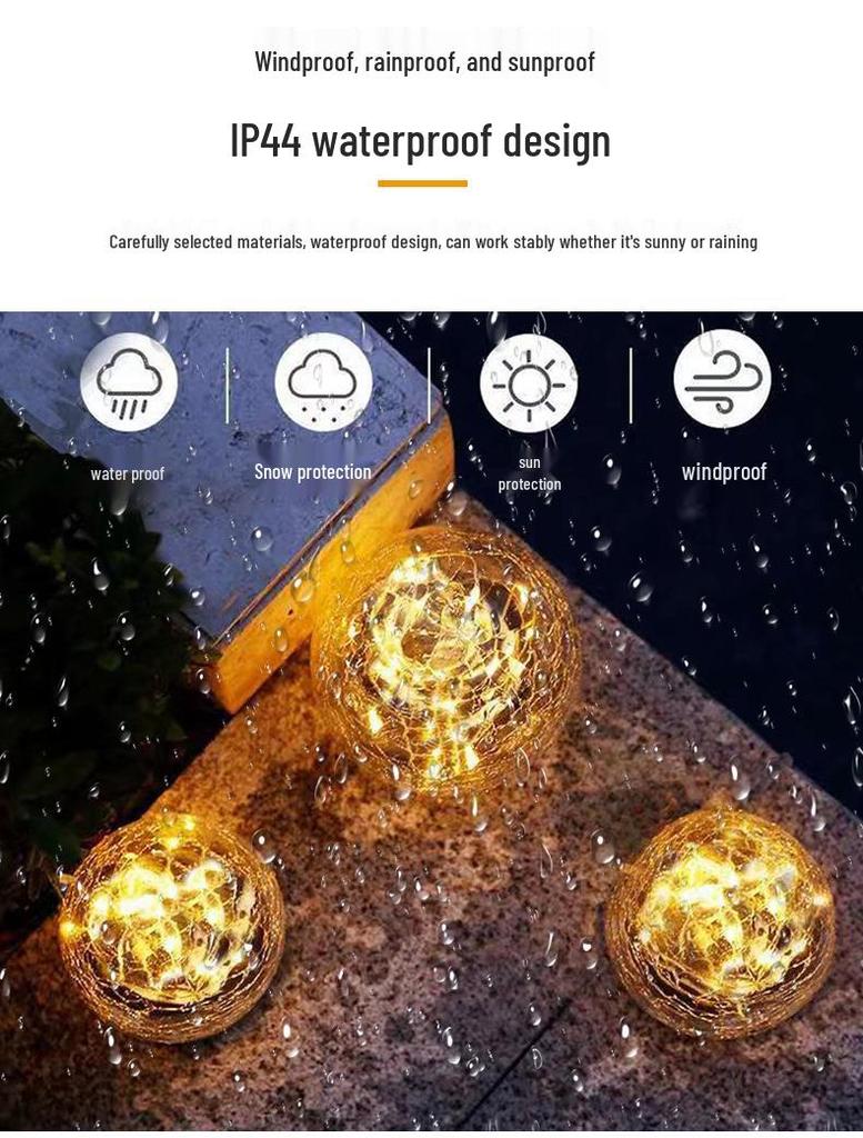 Solar-Glaskugel-Gartenleuchte: Weihnachts-Hofdekoration für den Außenbereich