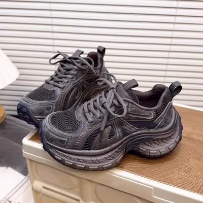 Platform Dad Shoes Spring New Retro Mesh Breathable Heightening Casual Sports Shoes