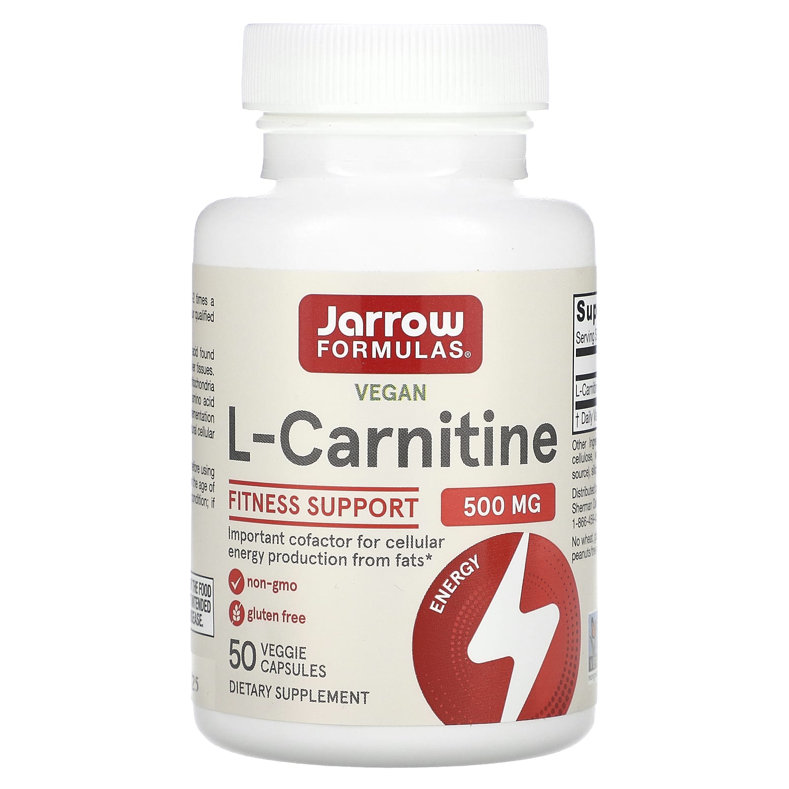 

Jarrow Formulas, L-Carnitine 500, 500 mg, 50 Veggie Capsules