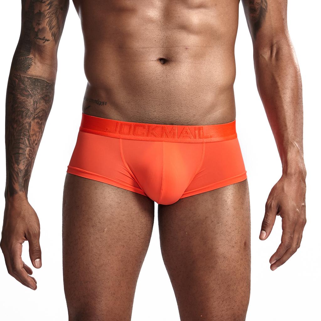 Boxer JOCKMAIL Low Waist Solid Colour Microfibre Men's Underwear Sports Breathable Trunks