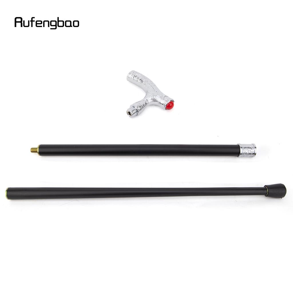 Röd Diamant Vit Blomma Boll Modekäpp Dekorativ Käpp Cospaly Vintage Fest Modesticka Kräkla 92cm