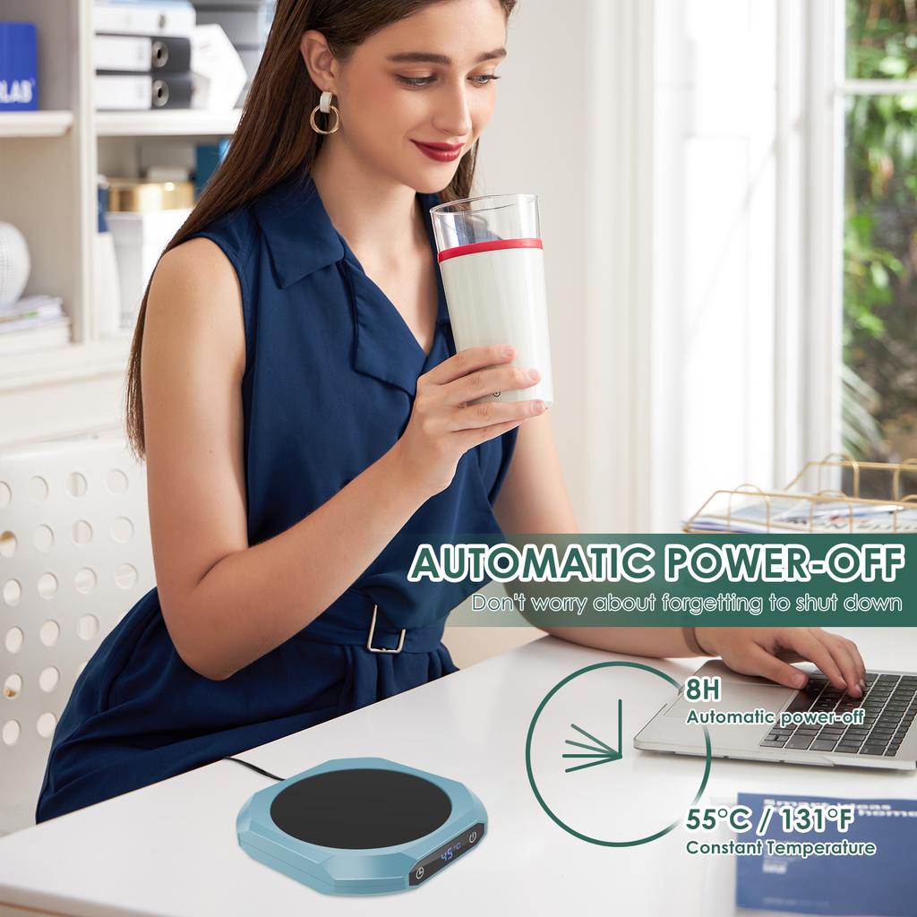 Coffee Mug Warmer Heated Saucer with Triple Adjustable Temperatures Saucer Coffee Cup Warmer with Anti Skid Pad For Coffer Tae