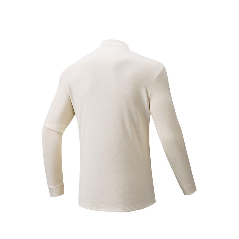 Anta Outdoor Lightweight Fleece Trendy Stand Collar Long Sleeve T-Shirt Men Tops 952546406-1