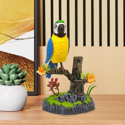 Simulation Electric Bird Toy Parrot Birds Toys Gifts Voice Controlled Birdcage for Kids