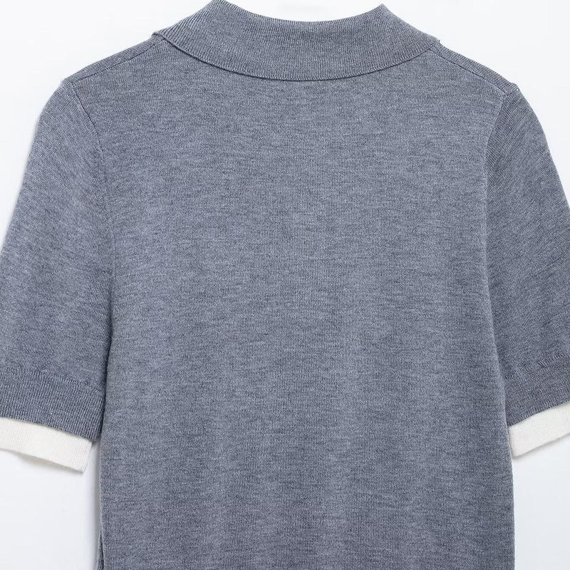 Kaslead New Arrival Women's Clothing Fashion Style Fashionable Knitted Stitching Short-Sleeved Casual Top 3581004