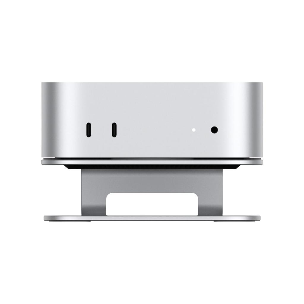 Qwiizlab Aluminum Stand for Mac Mini M4 M4 Pro Durable and Sturdy 2024, Scratch-Resistant, Anti-Slip, Overheating-Resistant, (Silver)