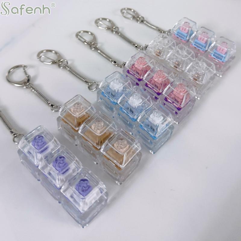 1/2/3/4/9 Key Keyboard Toys Crystal Keycap Keychain Stress Relief Fingertip Gadget Decompression Toys Clicker Toy