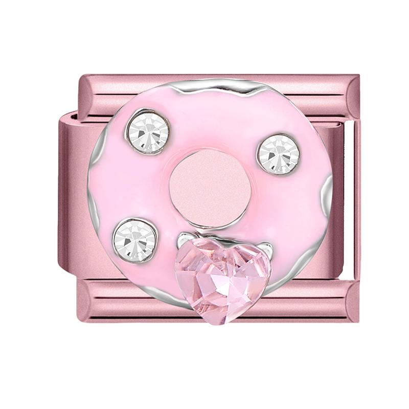 Fashion Zircon Pink Butterfly Star Bow Flower Rabbit Italian Charm Links Fit 9MM Stainless Steel Bracelet Women DIY Making Gift