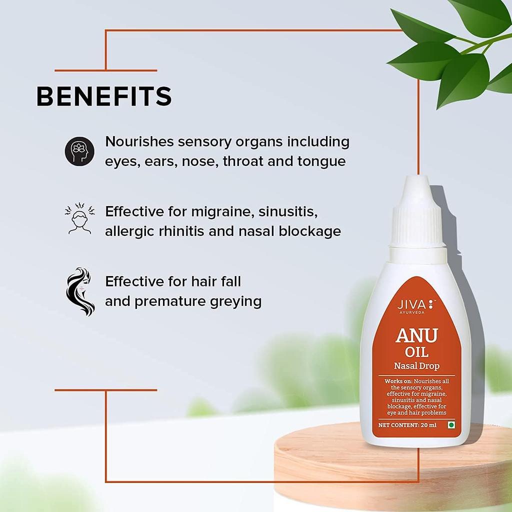Jiva Anu Oil 20 ml X Pack Of 2 Nasal Care Oil For Daily Cleansing Sensory Comfort Traditional Ayurvedic Formula Use