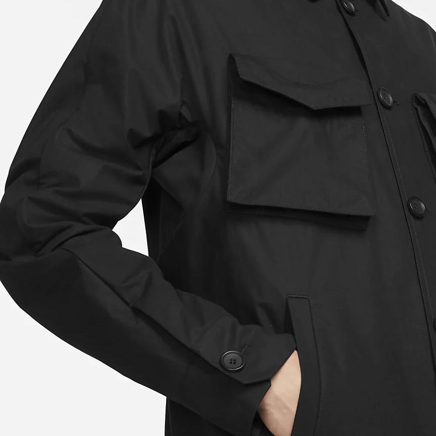 Nike Solid Color Shirt Jacket Men Jackets Black DH2898-010