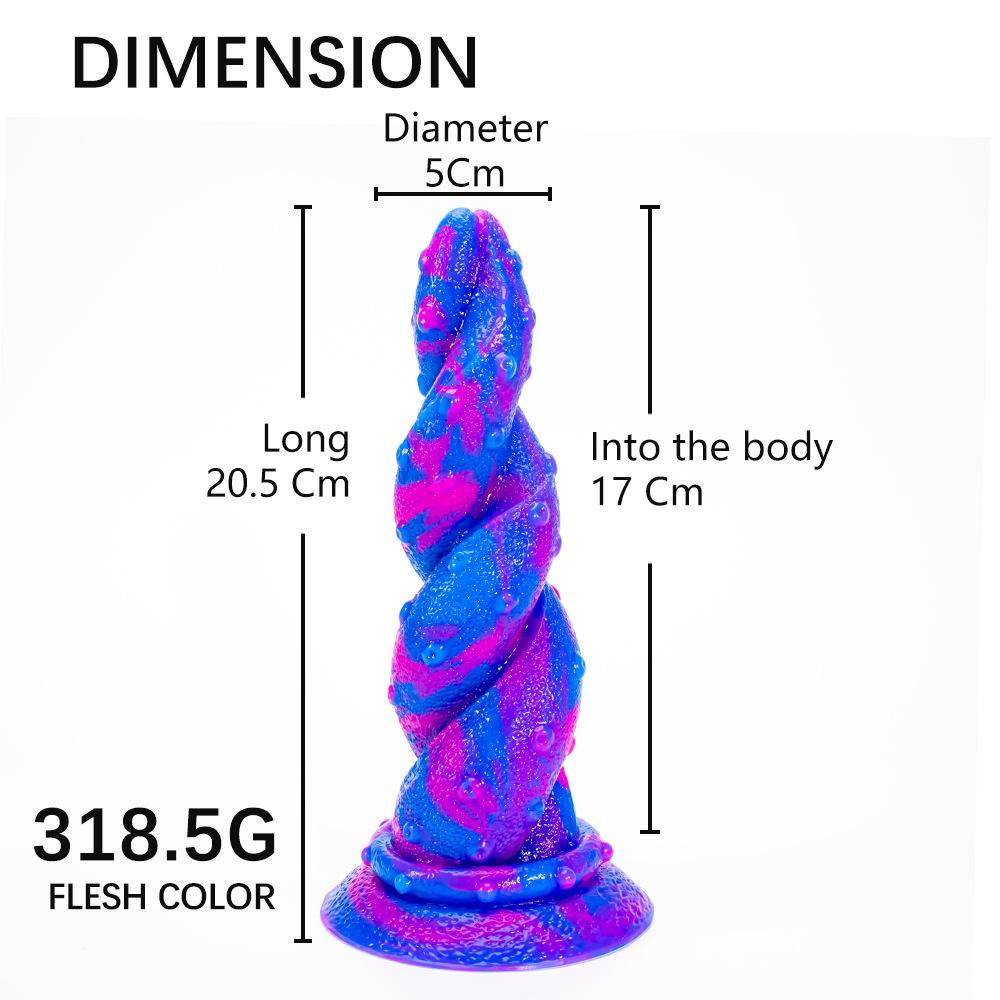 Mixed Color Camouflage Shaped Anal Plug Liquid Silicone Simulation Harem Fake Penis SM Adult Sexual Anal Plug Product