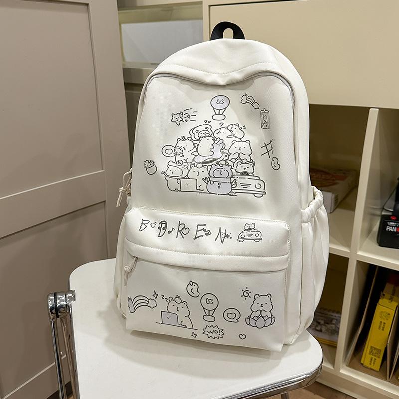 High-value Cartoon Backpack Women's New Casual Large-capacity Backpack Junior High School High School Student Schoolbag