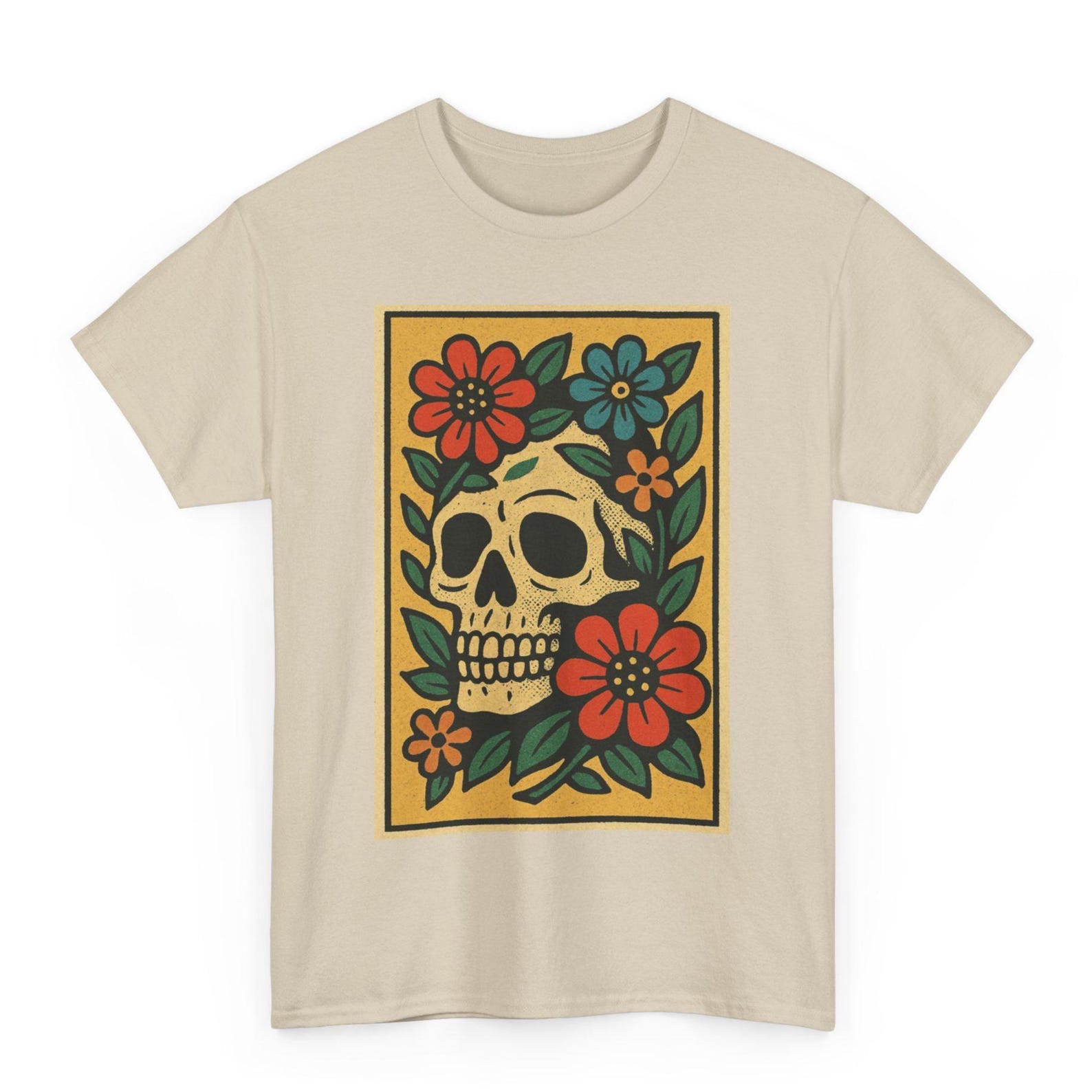 Retro Floral Skull T-Shirt: Boho Gothic Graphic Tee 2XL