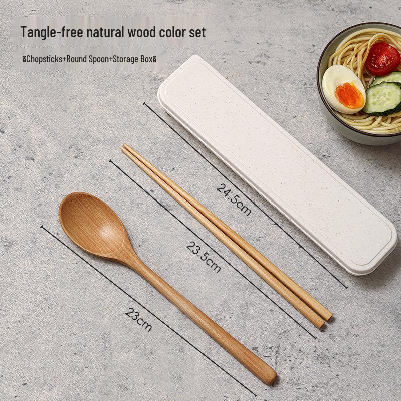 Portable Wooden Chopsticks and Spoon Set
