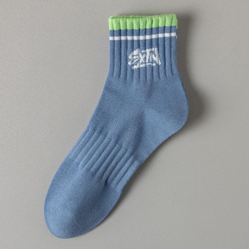 

Мужские весенне-летние тонкие дезодорирующие влагоотводящие бесшовные спортивные носки-лодочки 1 pair синий