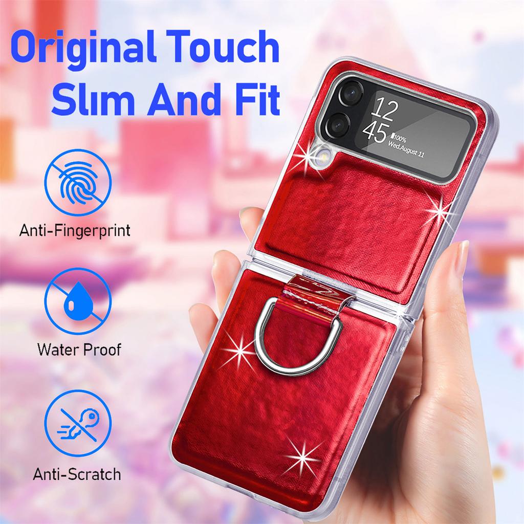 Fallschutz Präzise Aussparung Passgenaue Hülle für Samsung Galaxy Z Flip4 Flip 4 5g Flip3 Flip 3 Fingerring Bunte Handytasche