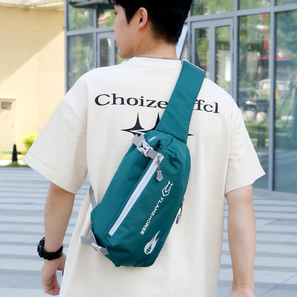 Crossbody Sling Bag Ultralight Waterproof Nylon Chest Shoulder Bag With Earphone Hole Perfect Travel Companion For Men And Women