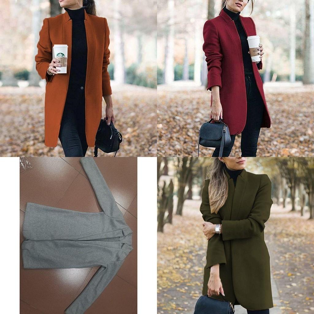 Kadın Moda Palto Trençkot Düz Renk Uzun Sıcak Rahat Ceket