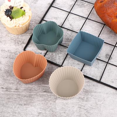 8 Adet Çok Şekilli Silikon Cupcake Kalıbı Pişirme Kapları Yapışmaz Yeniden Kullanılabilir Kendin Yap Kek Puding Muffin Kalıpları Hamur İşi Kek Pişirme Kalıbı