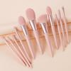 11-Piece Concubine Smile Pink Makeup Brush Set - Soft Bristle Beauty Tools