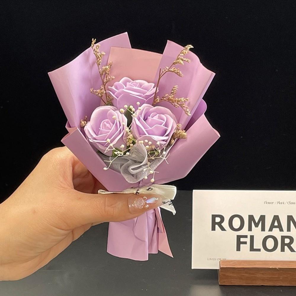 Gift Decoration Rose Flower Bouquet Mini False Flowers Bouquet  Teachers' Day