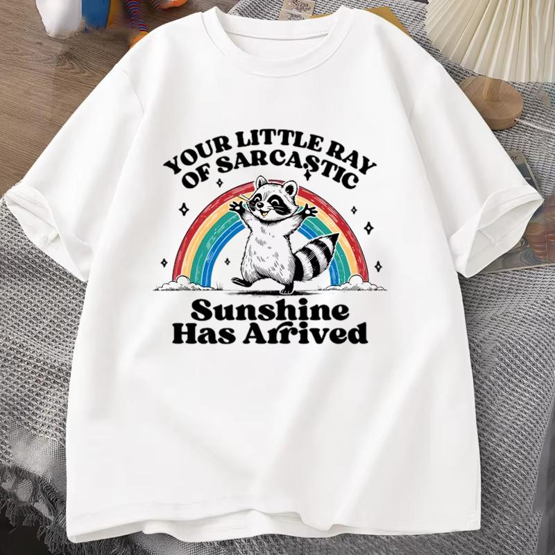 

Funny Sassy Sarcastic Raccoon Printed T Shirt Women Men Fashion Casual Summer Loose T Shirts Tops Couple Clothes XXL білий