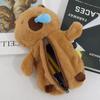 Zipper Capybara Plush Pen Bag Animal Doll Capibara Plush Pencil Pouch  Office