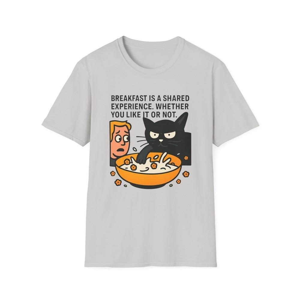 Unisex Softstyle T-Shirt Mischievous Cat Tee Cereal Chaos Funny Kitty