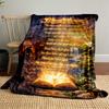 Biblical Verse Landscape with BookFlannel Blanket for Bedroom, Living Room, Sofa, and Nap