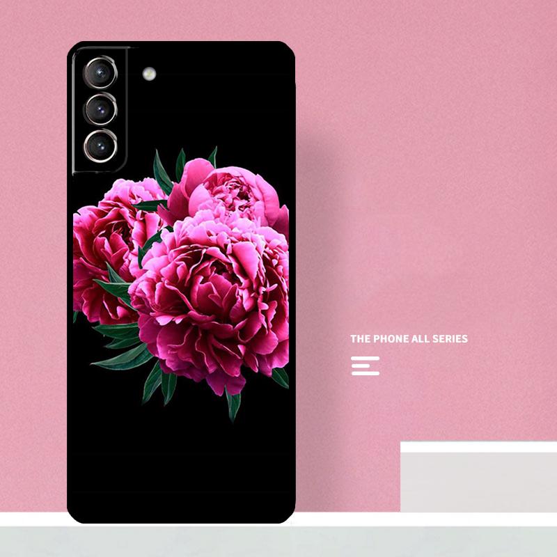 Elegant Pink Purple Peony Flower Phone Case For Samsung Galaxy S25 S26 Ultra S20 S21 S22 S23 S24 S10 Plus S25 FE Cover Coque