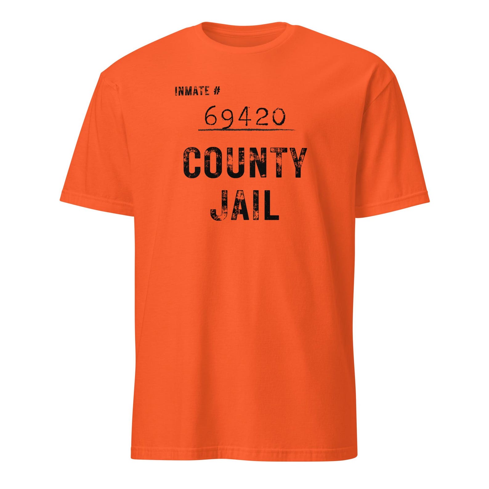 Funny 69420 Inmate Costume Tee, Orange County Jail Shirt 3XL