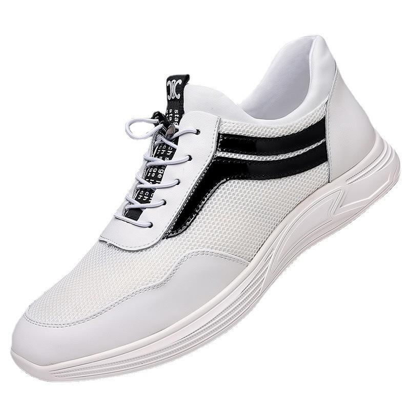 

Мужская повседневная обувь из натуральной кожи, увеличивающая рост, прочная подошва, дышащая спортивная обувь, модные водонепроницаемые мужские кроссовки 37