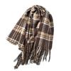 Vintage dunkelkaffee Maillard Schal Damen Herbst und Winter Student Warm Vielseitig Temperament Karierter Schal