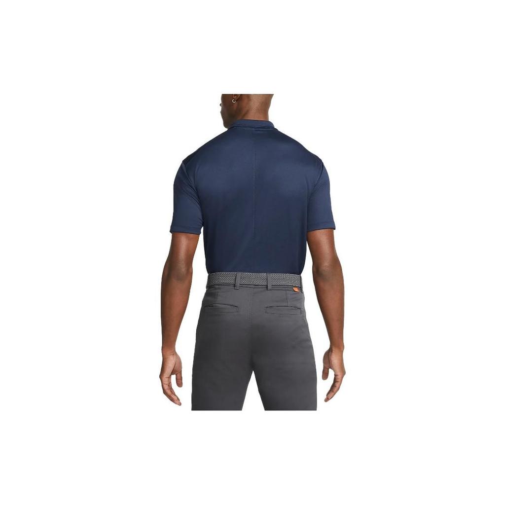 Nike Solid Color Logo Polo Shirt Men Tops Navy-Blue DH0822-451