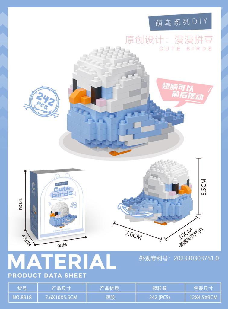 Animals Parrot Micro Diamond Small Particles Assembled Building Blocks Adults Cat Mirco Bricks Constructor Set Model Girls Toys