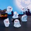 6/12/24 stk Halloween Spøkelsesfigur Selvlysende Mini Tegneserie Spøkelse Resinstatue Lysende Miniatyr Spøkelse Ornament Skrivebordsdekorasjon