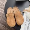 [Ushilai] Leather Boken shoes for women's autumn new soft-soled fashion casual outer wear classic bag head slippers tide