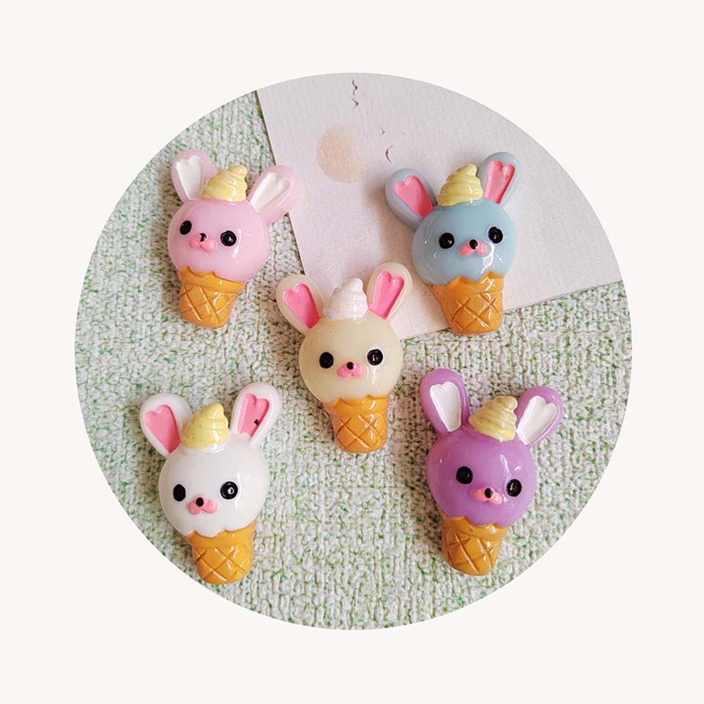 Cartoon Kawaii Ice Cream Flatback Cabochons for Phone Case Decor,Jewelry Making,Slime Supplies,DIY Crafts Embellishment