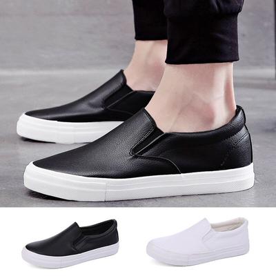 Fashion Men 'S Slip On Casual Leather Shoes Low Top Outdoor Easy Sneakers Comfortable Lazy Loafers Height Increase Shoes For Man