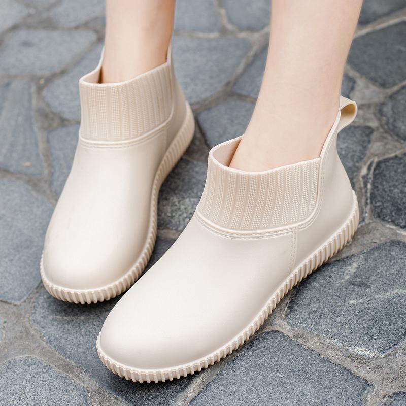 Short-cylinder Women's Waterproof Rain Shoes, Kitchen Water Shoes, Low-top Wear-resistant Rubber Shoes