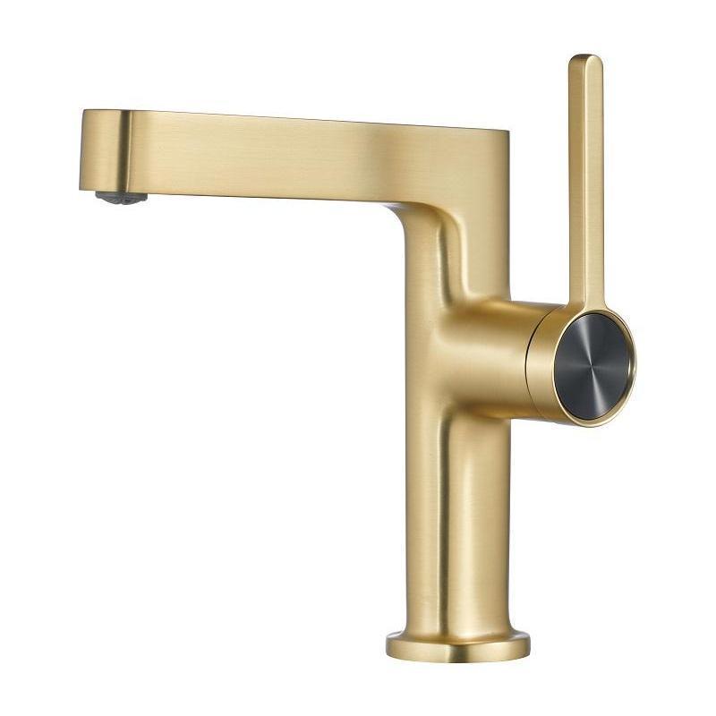 Brass Bathroom Basin Faucet Deck Installation Simple Single Handle Sink Hot And Cold Mixed Faucet Gray Bathroom Tap