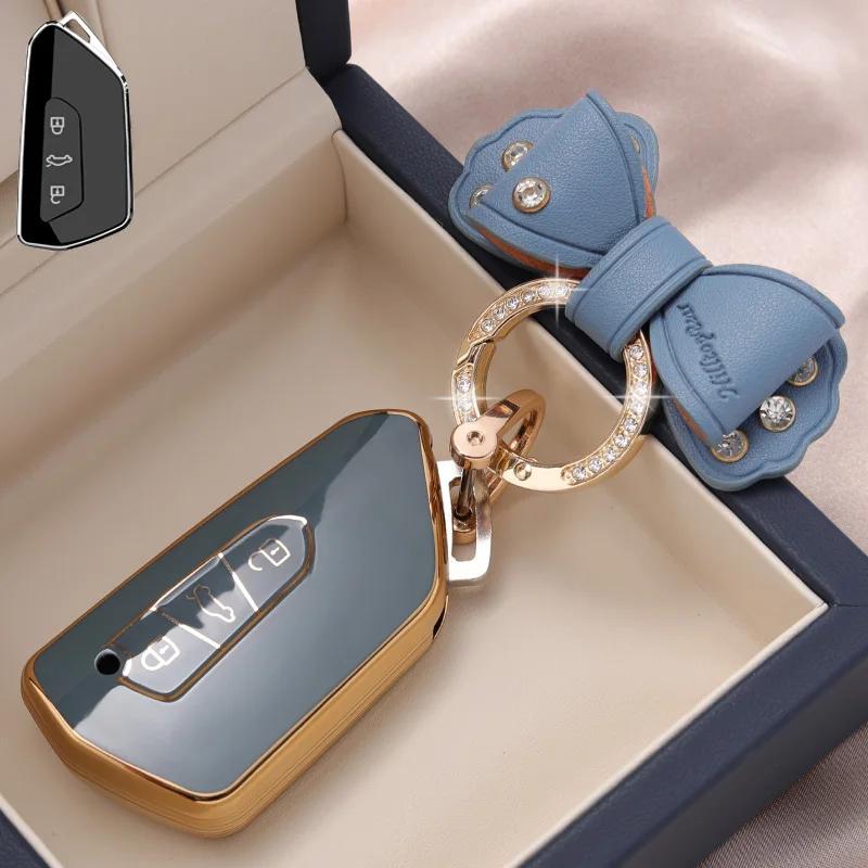 Tpu Car Key Case Cover Protect Shell Bag For Vw Volkswagen Golf 8 Mk8 Id.3 Id.4 Cupra Skoda Octavia A8 Seat Leon Mk4 Formentor