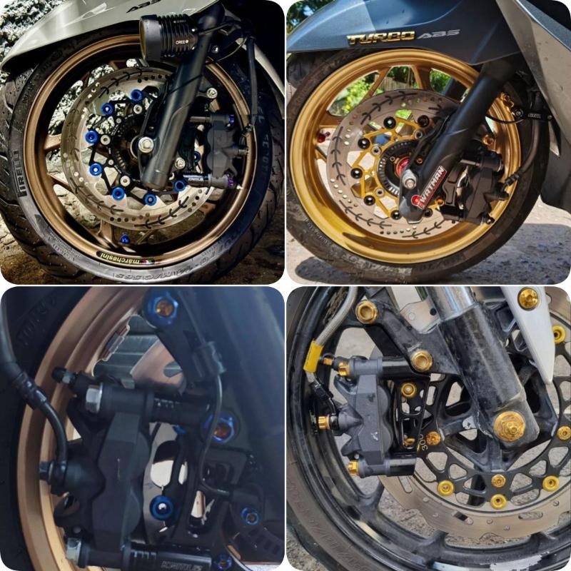 Motorcycle Nissin Forged Brake Caliper Asymmetric 4-piston 100MM Installation Lock Point for Front Wheel Braking