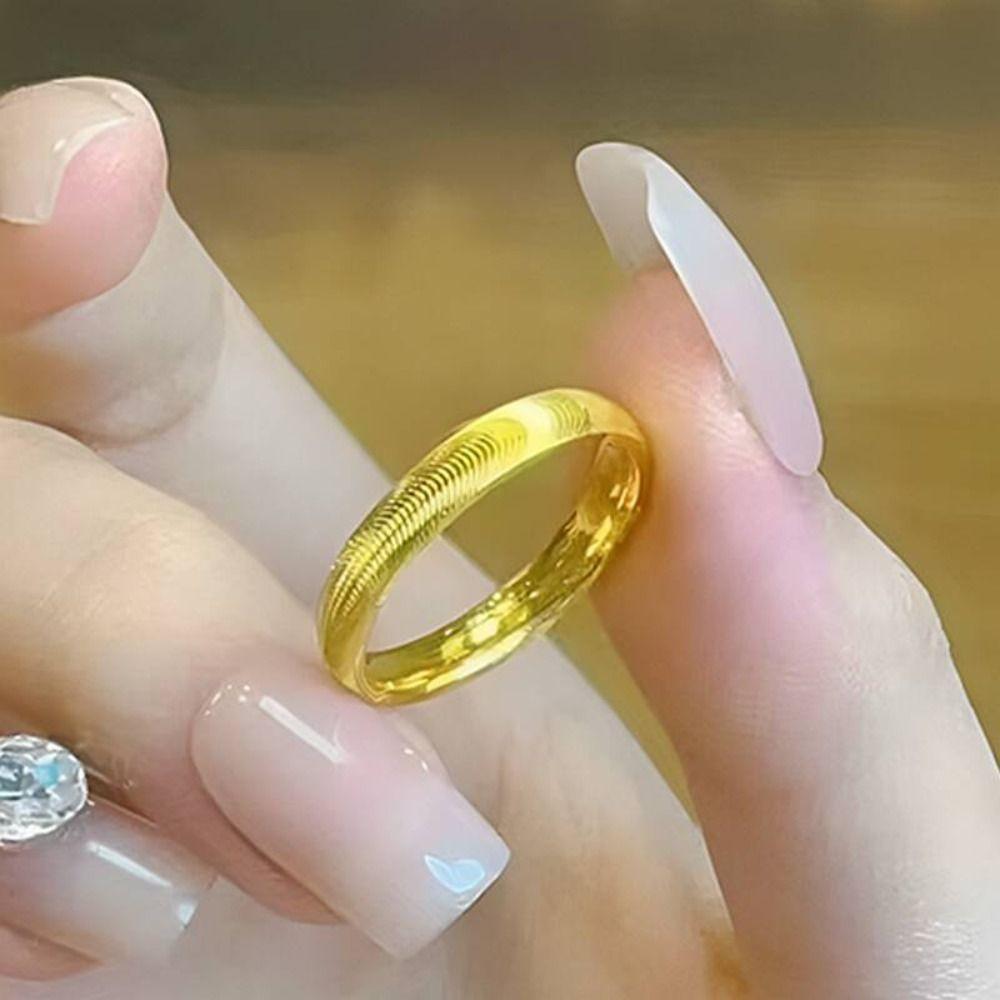 Light Luxury Couple Titanium Steel Ring Simple Valentine's Day Gift Cat Eye Plain Ring  Girls