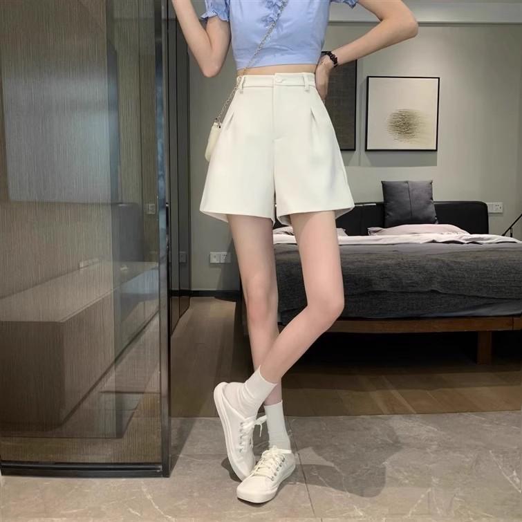 

Women s Plus Size High Waist Black A-Line Shorts - Casual Summer/Spring Wide Leg Hot Pants L [105-118 jin]
