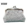 Compact Coin Holder Sequined Pouch, Women Glitter Mini Change Fashionable Wallet Purse with Kiss Lock Closure for Coins Cash Jewelry