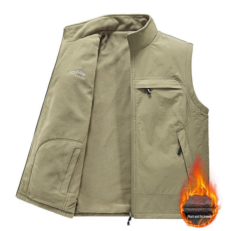 Vestă fără mâneci cu uscare rapidă și buzunare multiple pentru bărbați, pentru primăvară, vară, toamnă, iarnă, pentru bărbați de vârstă mijlocie și vârstnici