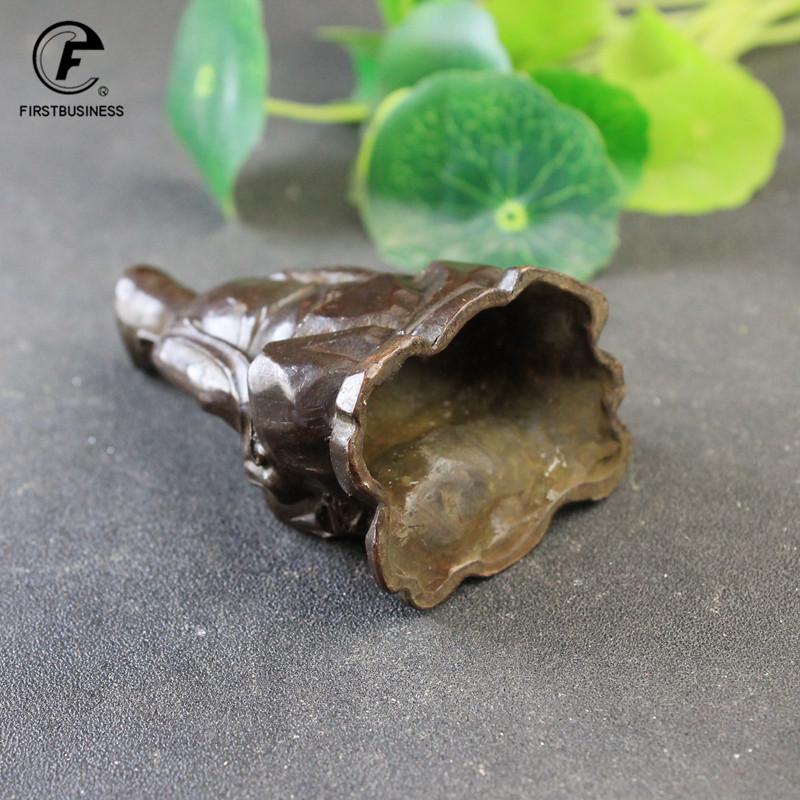 Antike Kupfer Ji Gong Mönch Statue Schreibtischornamente Retro Buddha Figuren Glücksbringer Feng Shui Heimdekorationen Handwerkszubehör