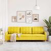 Vidaxl Sofa 3-Osobowa, Jasnożółta, 210 Cm, Tapicerowana Tkaniną
