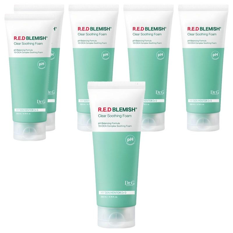 Dr.G Mildly Acidic Red Blemish Clear Soothing Foam, 200ml, 6 pcs